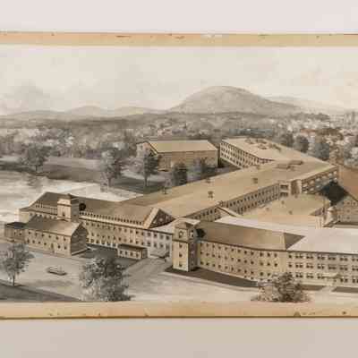 Architectural rendering of the Knox Mill addition circa 1940s