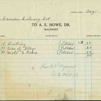 Invoices for supplies to Camden Library