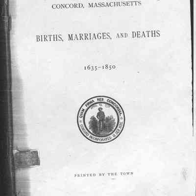 Concord, Massachusetts Births, Marriages, and Deaths