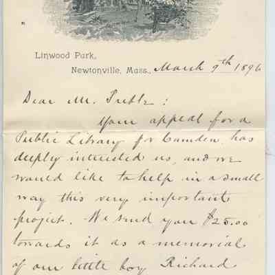 Letter to Rev. F.M. Preble