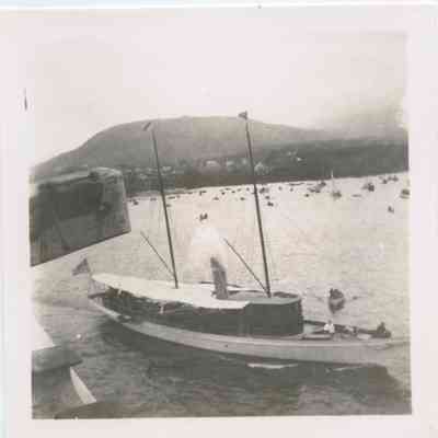 Camden from the deck of the George W. Wells on launch day, August 14, 1900.