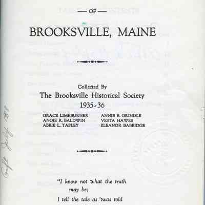 Traditions and records of Brooksville, Maine