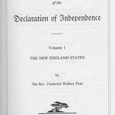 Descendants of the Signers of the Declaration of Independence. Vol I: The New England States