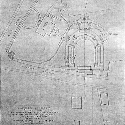 Camden Library - Plan Showing Relation of Library Garden to Property Across Atlantic Avenue