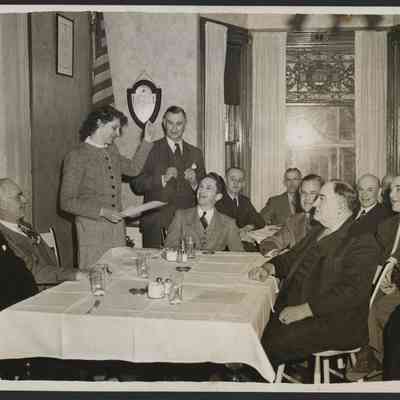 Betty Foxwell at meeting of the Camden Chamber of Commerce