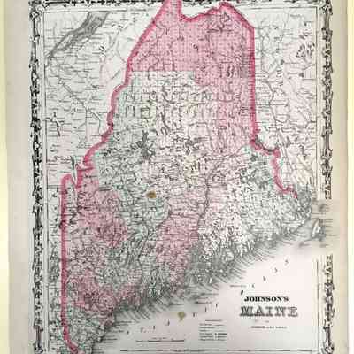 1862 Maine Johnson and Ward map