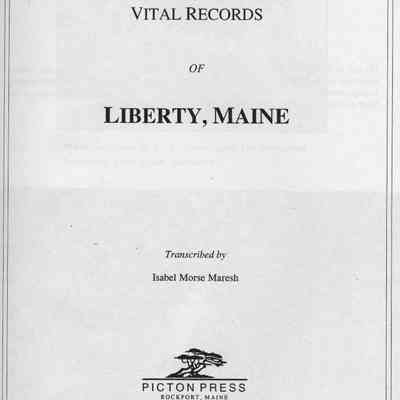 Vital Records of Liberty, Maine