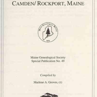 Vital Records of Camden/Rockport, Maine