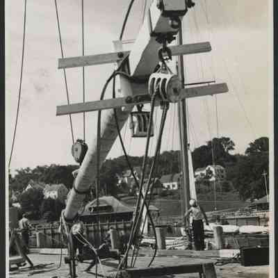 Mast Hanging From Crane
