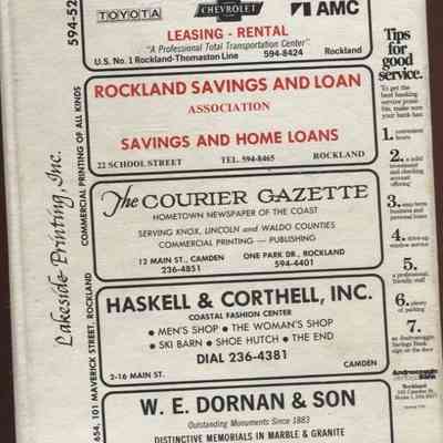 Manning's Rockland, Camden, Rockport and Thomaston (Knox County, Maine) Directory, 1983 - 84