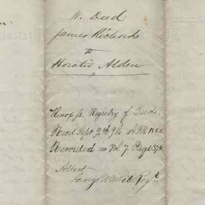 Deed from James Richards to Horation Alden, July 1862: Origformat: Artifact