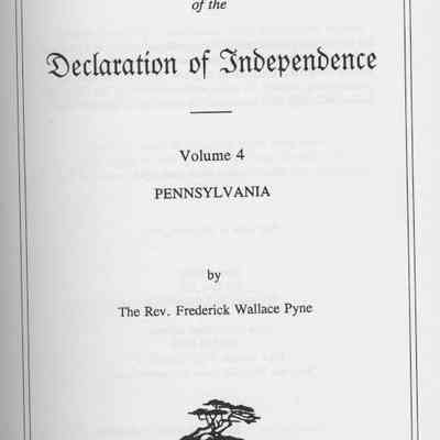 Descendants of the Signers of the Declaration of Independence Volume IV Pennsylvania