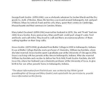 Gookin Family Album description text