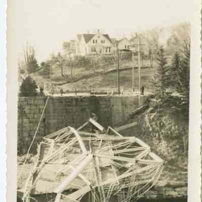 Collapse of the bridge across the Goose River in 1946