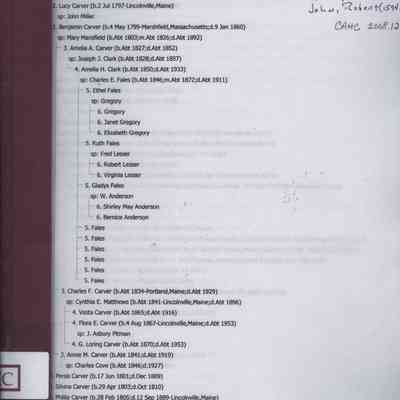 Descendants of Benjamin Carver