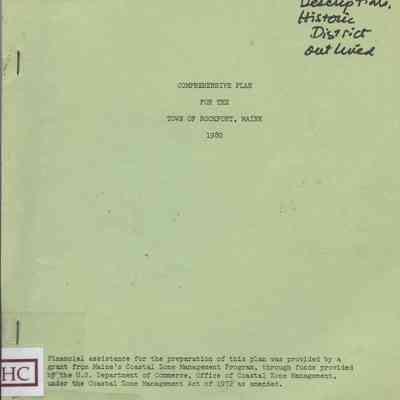 Comprehensive Plan for the Town of Rockport, Maine