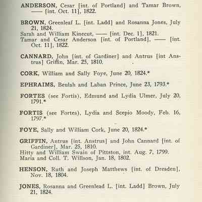 Vital Records of Hallowell Maine to the Year 1892. Volume 5 - Marriages and Deaths.