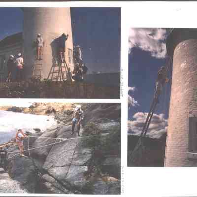 Painting the lighthouse at Curtis Island