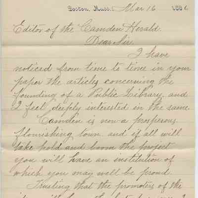 Letter to the Editor of the Camden Herald