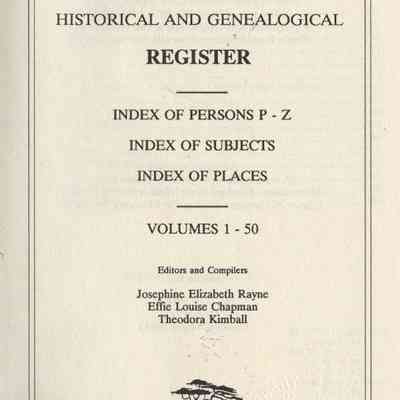 The New England Historical and Genealogical Register