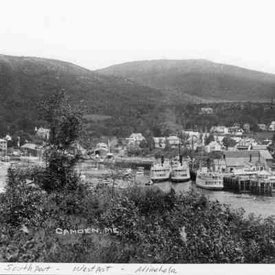 Steamships in Camden harbor
