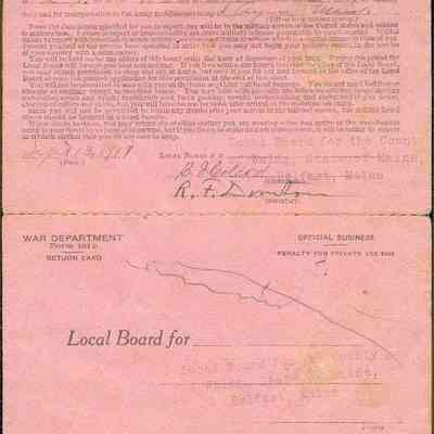 WWI draft card