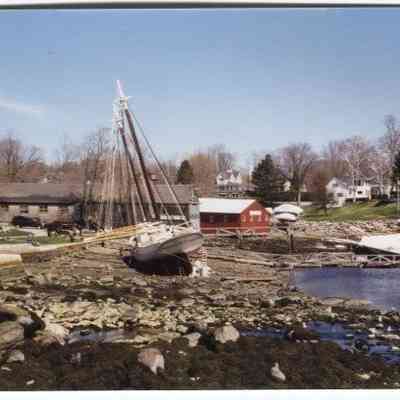 Schooner "Mary Day" beached for spring repairs in 1999: Origformat: Print-Photographic