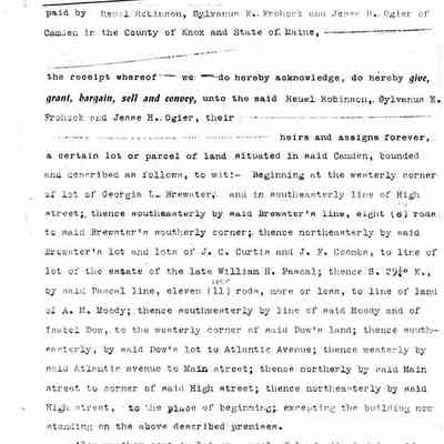 Warranty Deed from I. E. Decrow et al to R. Robinson et al
