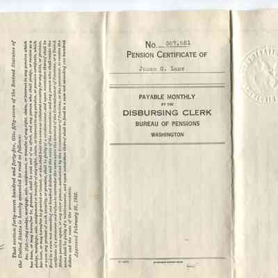 Pension certificate 1926