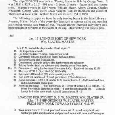 Sample Log of Ship Georges