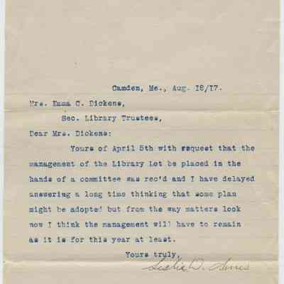 Leslie D. Ames letter
