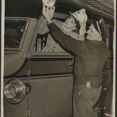 Betty Foxwell and Fire Chief Allen Payson, 1941