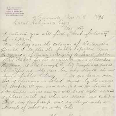 Letter to Reuel Robinson