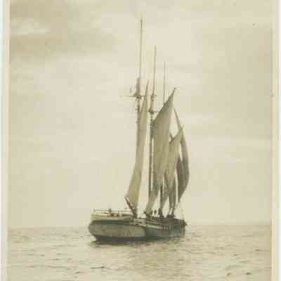 Unidentified schooner under sail