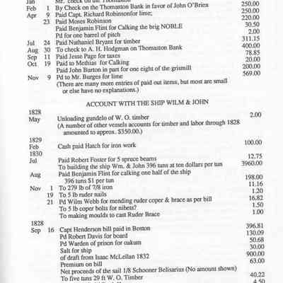 Sample page of Ship Accounts