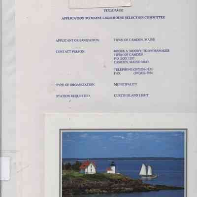 Application to Maine Lighthouse Selection Committee