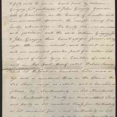 Quit claim deed to Camden land, 1799