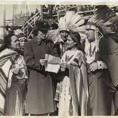 Penobscot tribal members at Camden shipyard