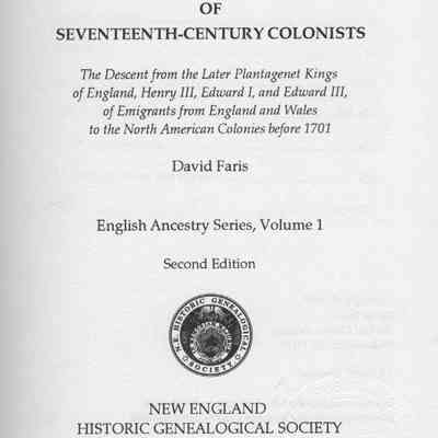 Plantagenet Ancestry of Seventeenth-Century Colonists
