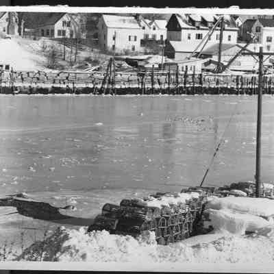 View across Camden Harbor to Sea Street from Public Landing