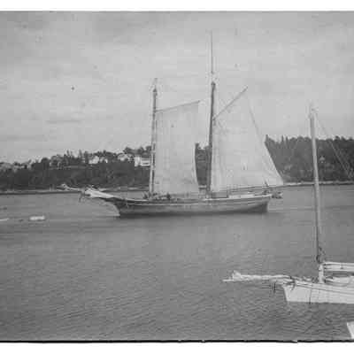 Unidentified schooner in Rockport harbor: Copyright: None; Origformat: Print-Photographic