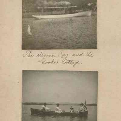 "The steamer Ray and the Gooin Cottage."; "The Gookins, & Lu.