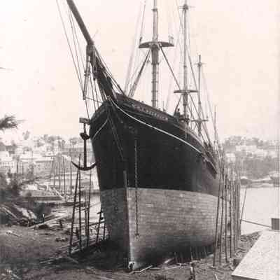 Schooner "Robert L. Belknap" in Rockport, 1884.