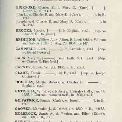 Vital Records of Bowdoin Maine to the year 1892. Volume 3 - Marriages.