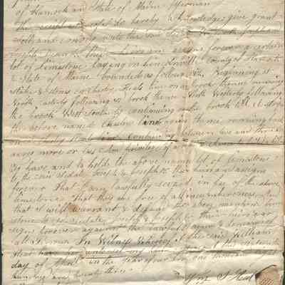 16 April 1823 deed from William Heal to Sedate Wadsworth