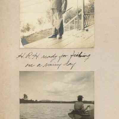 "H.R.H. ready for fishing on a rainy day."; "My first attempt of photograph