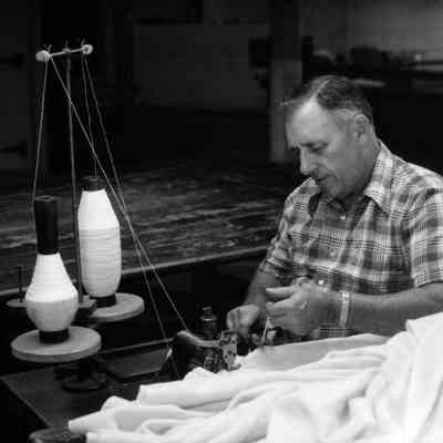 Harold Drinkwater at the Knox Mill c. 1987: Origformat: Negative