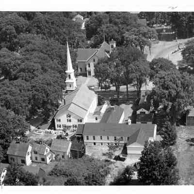Aerial view of Elm Street and Congregational Church