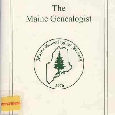 The Maine Genealogist