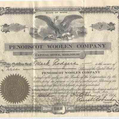 Penobscot Woolen Mill stock